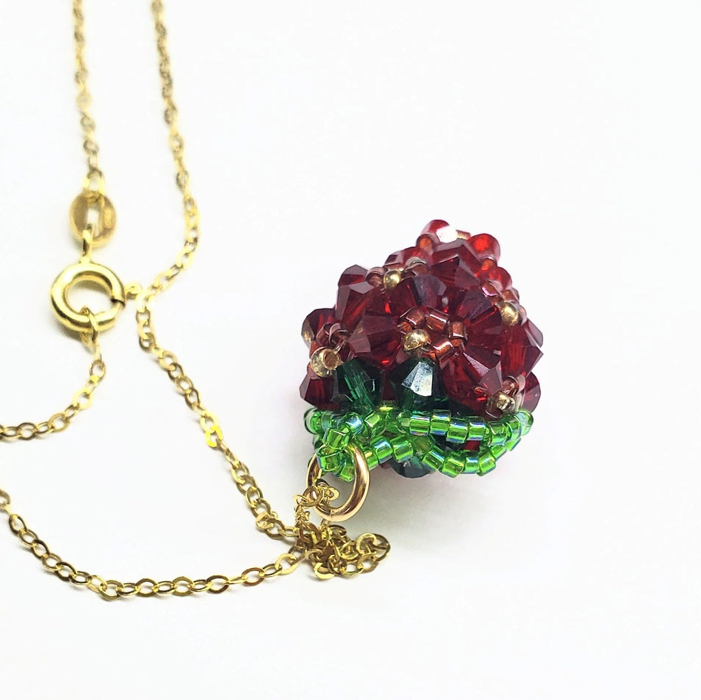 LIMITED EDITION 14 K Gold Filled Handmade Beaded Sparkly Swarovski Crystal Berry Necklaces