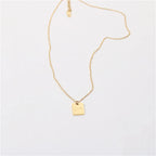 Trendy Gold-Filled Rectangle Necklace with Love Letter Pendant