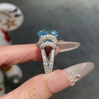 BELLUX 925 Silver Gold Plated Synthetic Zircon Ring Fine Jewelry Sapphire Shining Luxury Fashion Ring