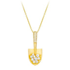 Bellux Pendant 925 Silver Synthetic Zircon Gold and Silver Colors Inlay Diamond Shovel Unique Design Necklace