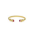 Bellux 925 Silver Synthetic Zircon Ruby Bracelet Red Dot Fashion Open Design Bangle for Women