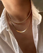 Real 14K Gold Filled round Bead Necklace Dainty Bead Choker Handmade Pendants Tarnish Resistant Necklace Boho Women Jewelry
