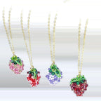 LIMITED EDITION 14 K Gold Filled Handmade Beaded Sparkly Swarovski Crystal Berry Necklaces