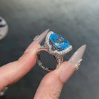 BELLUX 925 Silver Gold Plated Synthetic Zircon Ring Fine Jewelry Sapphire Shining Luxury Fashion Ring