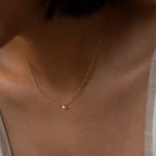 Real 14K Gold Filled Zircon Necklace Dainty Gold Choker Handmade Pendants Tarnish Resistant Necklace Boho Jewelry for Women
