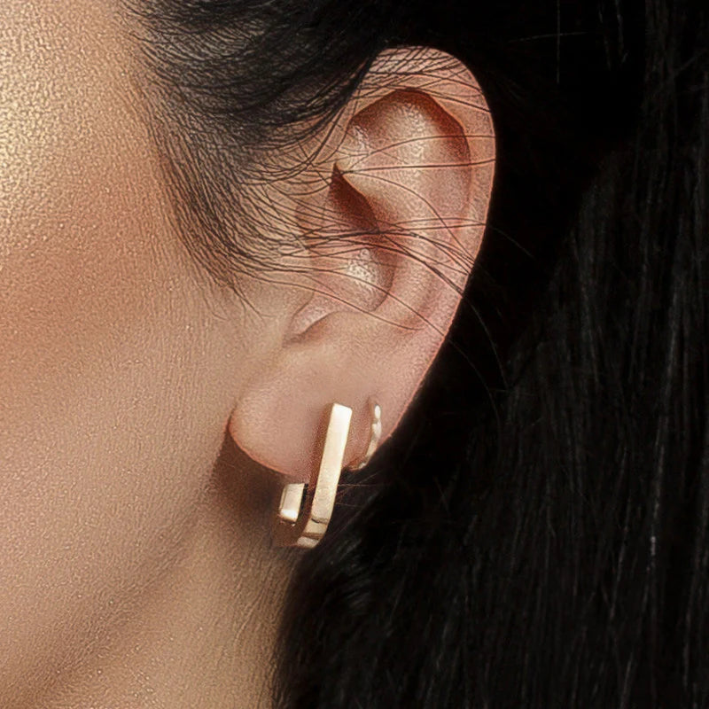 Mini 925 Sterling Silver Dainty Earrings in Gold Plated