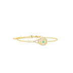 Bellux 925 Silver Synthetic Zircon Bracelet Gold Hollow Tennis Racket Unique Cute Bangle