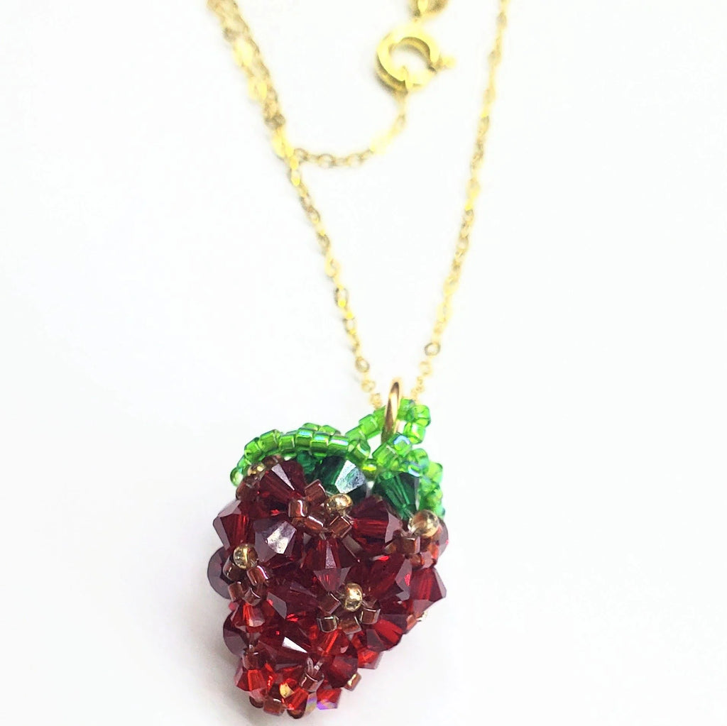 LIMITED EDITION 14 K Gold Filled Handmade Beaded Sparkly Swarovski Crystal Berry Necklaces