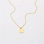 Trendy Gold-Filled Rectangle Necklace with Love Letter Pendant