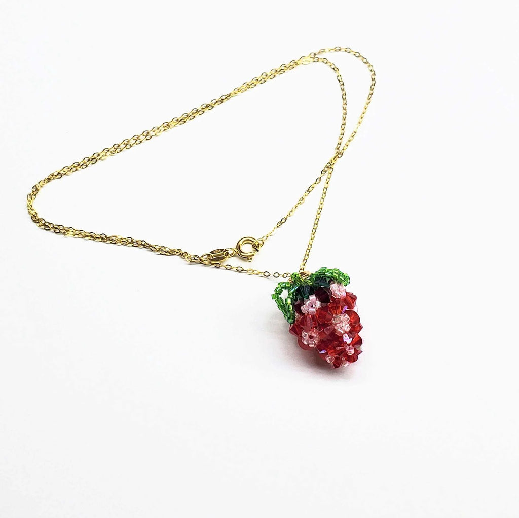 LIMITED EDITION 14 K Gold Filled Handmade Beaded Sparkly Swarovski Crystal Berry Necklaces