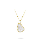 Bellux Pendant 925 Silver Gold-Plated Synthetic Zircon Gold Carved Pattern Full Diamond Hollow Gourd Women'S Necklace