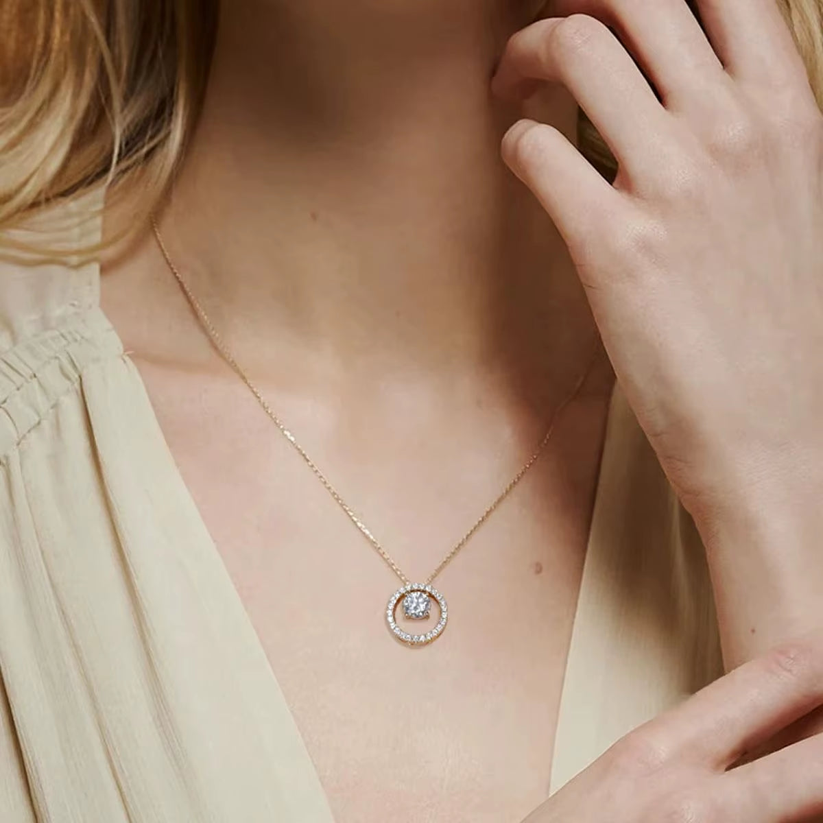 1Ct Moissanite Necklace Detachable Designs Diamond Necklaces Gift for Ladies' Birthday Anniversary Engagement Fine Jewelry