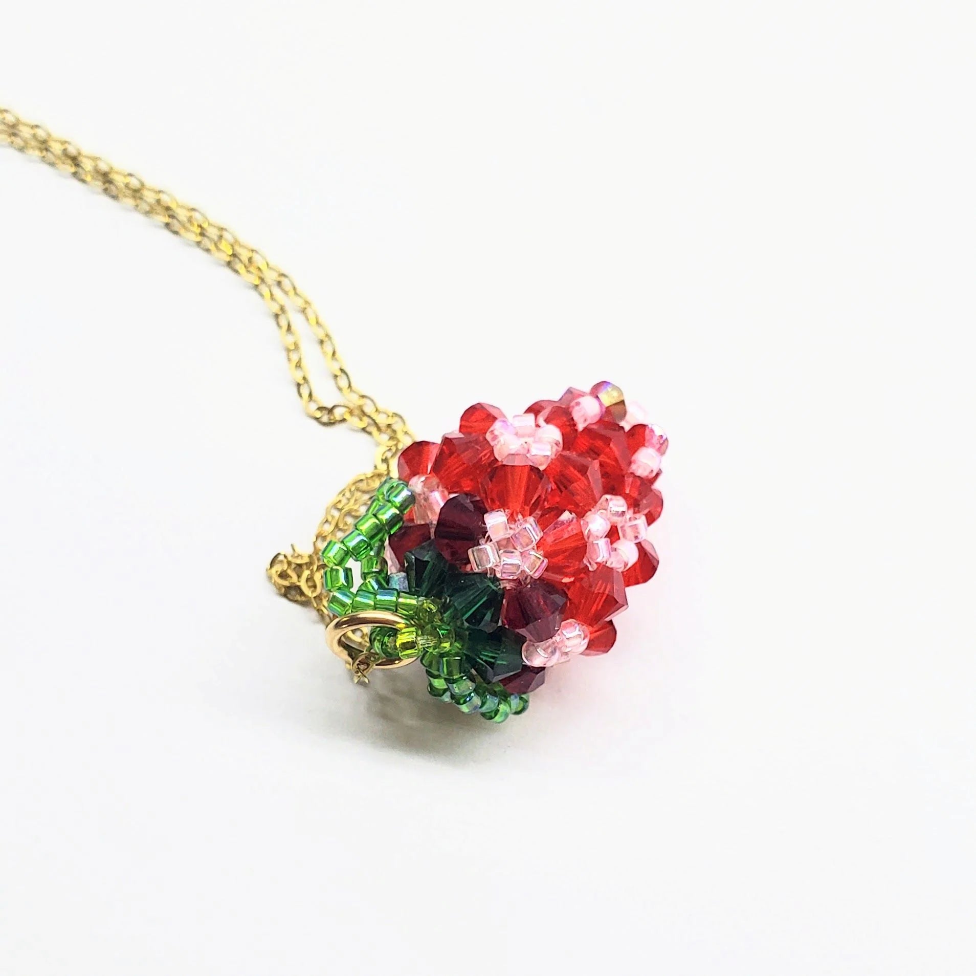 LIMITED EDITION 14 K Gold Filled Handmade Beaded Sparkly Swarovski Crystal Berry Necklaces