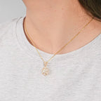 Custom Real 14K Solid Gold Snowflake Pendant Classic Women'S Jewelry Cubic Zircon Wedding Necklace Link Chain