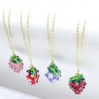 LIMITED EDITION 14 K Gold Filled Handmade Beaded Sparkly Swarovski Crystal Berry Necklaces