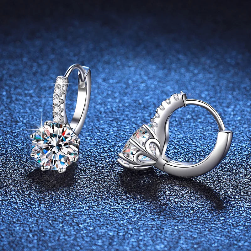 Luxury 925 Sterling Silver Earrings Set with 2 Carat VVSD Color Moissanite Earrings for Women Wedding Gift