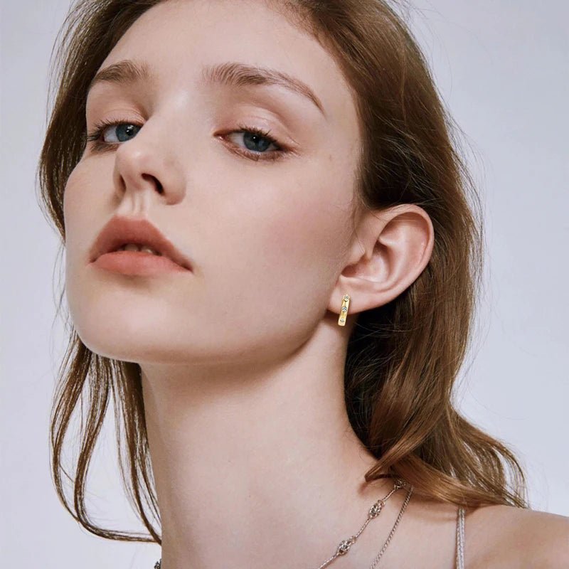 Fine Jewelry GRA Certified 100% 2.0Mm Moissanite 925 Sterling Silver Huggie Hoop Earrings for Women