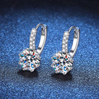 Luxury 925 Sterling Silver Earrings Set with 2 Carat VVSD Color Moissanite Earrings for Women Wedding Gift