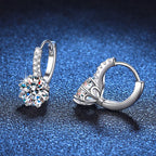 Luxury 925 Sterling Silver Earrings Set with 2 Carat VVSD Color Moissanite Earrings for Women Wedding Gift