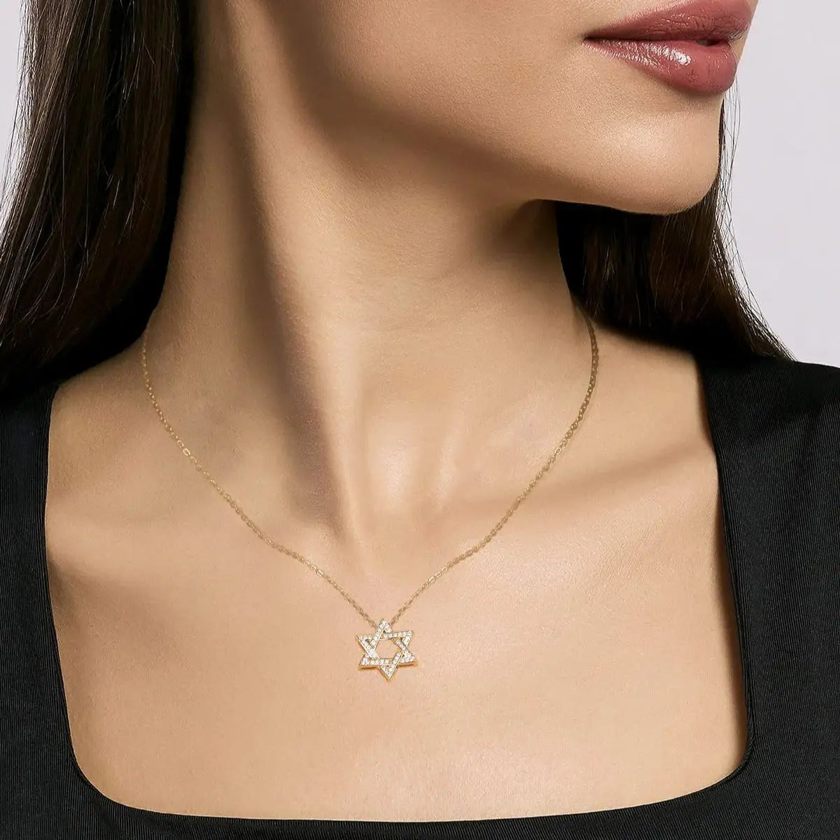 925 Silver D/VVS1 Moissanite Star Pendant Necklace Cross Star of David for Men Women Lucky Amulet Chain Neck Jewelry