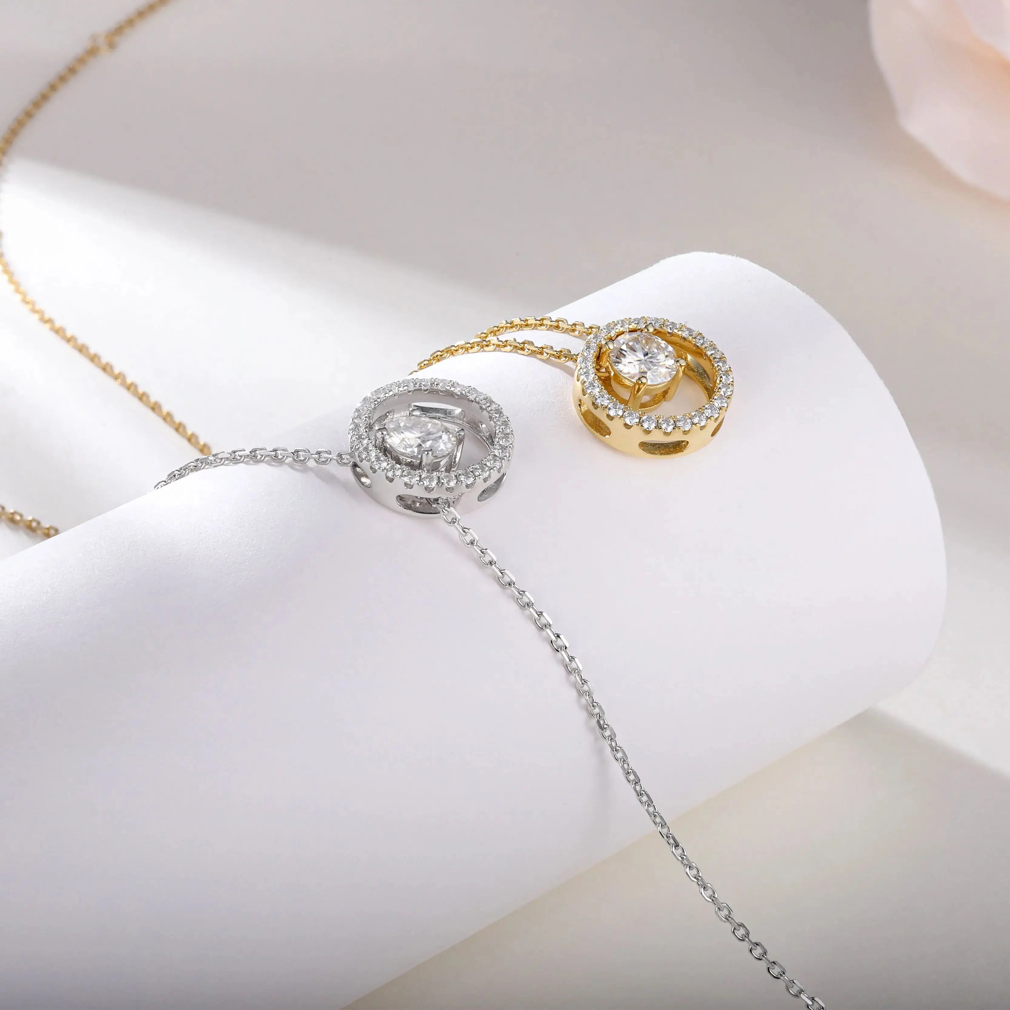 1Ct Moissanite Necklace Detachable Designs Diamond Necklaces Gift for Ladies' Birthday Anniversary Engagement Fine Jewelry