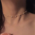 Luna Pearl + Gold Chain Choker