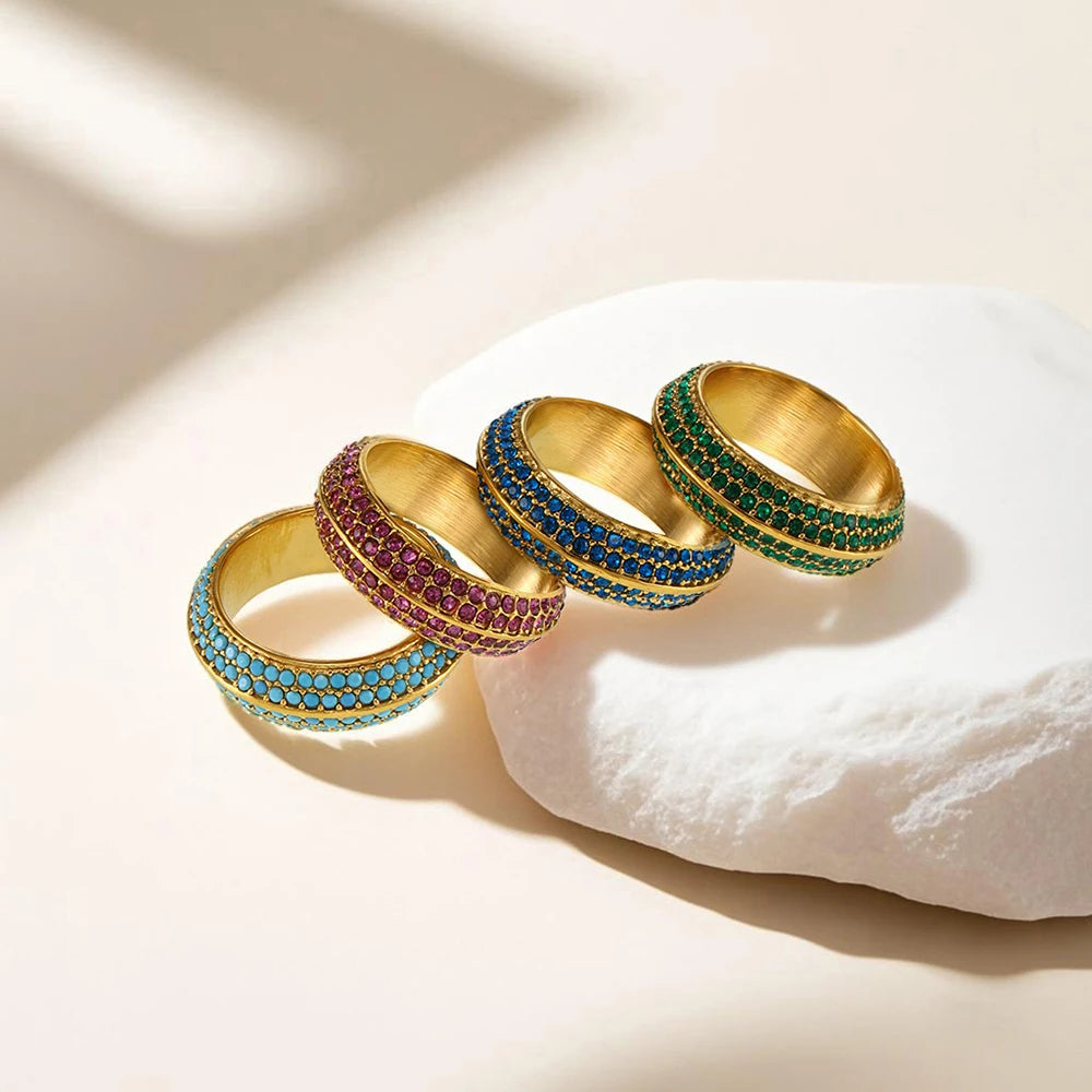 Round Studded Band Ring