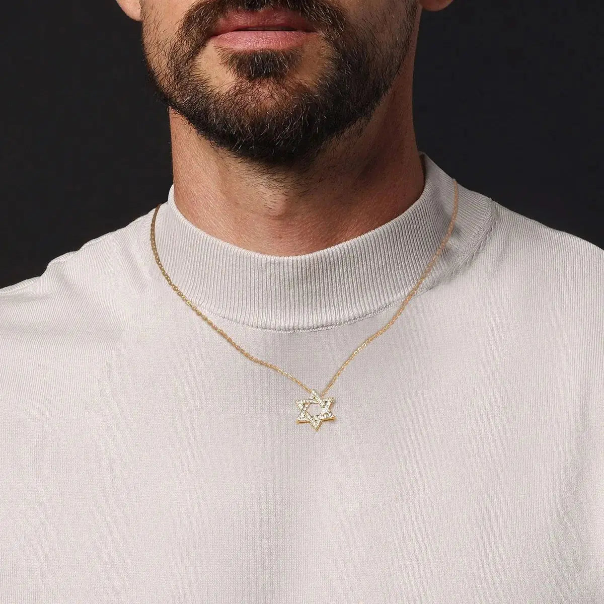 925 Silver D/VVS1 Moissanite Star Pendant Necklace Cross Star of David for Men Women Lucky Amulet Chain Neck Jewelry