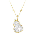 Bellux Pendant 925 Silver Gold-Plated Synthetic Zircon Gold Carved Pattern Full Diamond Hollow Gourd Women'S Necklace