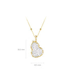 Bellux Pendant 925 Silver Gold-Plated Synthetic Zircon Gold Carved Pattern Full Diamond Hollow Gourd Women'S Necklace