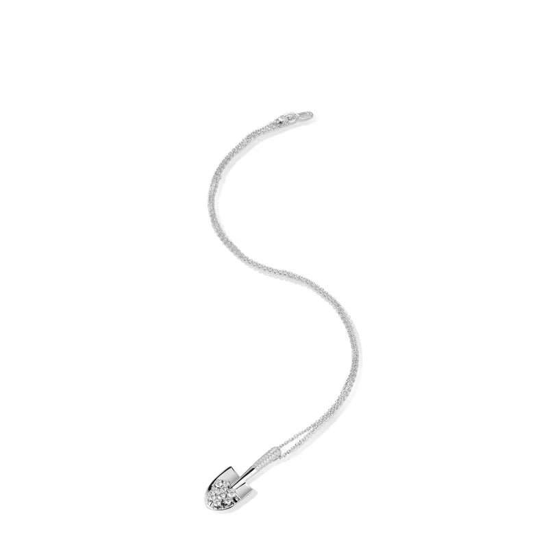 Bellux Pendant 925 Silver Synthetic Zircon Gold and Silver Colors Inlay Diamond Shovel Unique Design Necklace