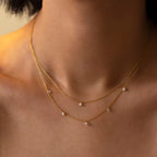 Real 14K Gold Filled Zircon Necklace Dainty Gold Choker Handmade Pendants Tarnish Resistant Necklace Boho Jewelry for Women