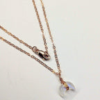 Rose Gold Wire Wrapped Crescent Moonstone Necklace